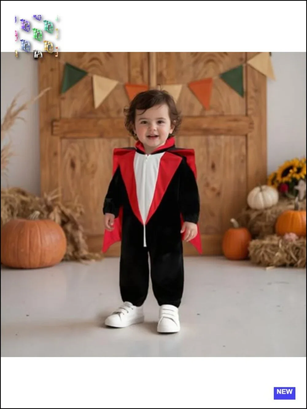 Toddler Vampire Costume Jumpsuit Long Sleeve Zipper Halloween Cosplay
